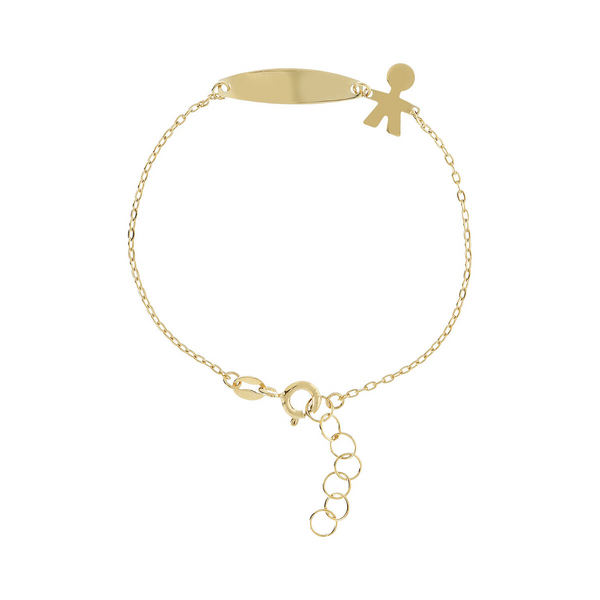 Baby Forzatina Chain Bracelet with Plate and 9 Carat Gold Baby Pendant