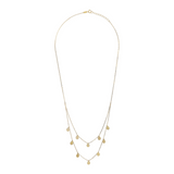 Multi-strand Necklace with Double Forzatina Chain and 9 Carat Gold Drop Charms