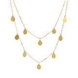 Mehrsträngige Halskette mit Tropfenanhängern aus 9 Karat Gold