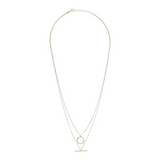 Double Chain Necklace Forzatina with Circle Pendants and 9 Carat Gold Bar