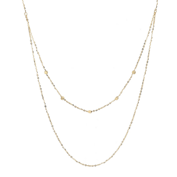 Multi-strand Necklace with Double Forzatina Chain in 9 Carat Gold