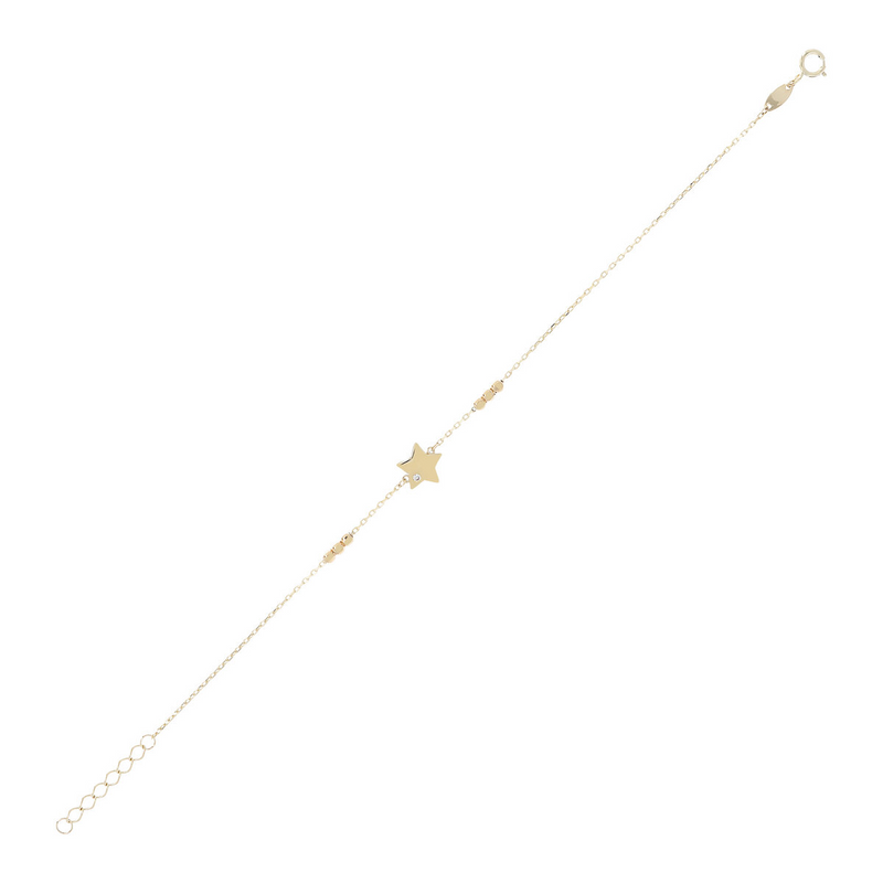 Bracelet chaîne Forzatina avec étoile en or 9 carats