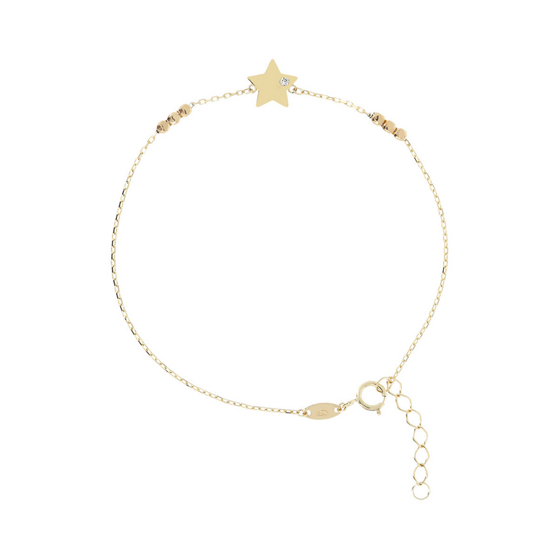 Bracelet chaîne Forzatina avec étoile en or 9 carats