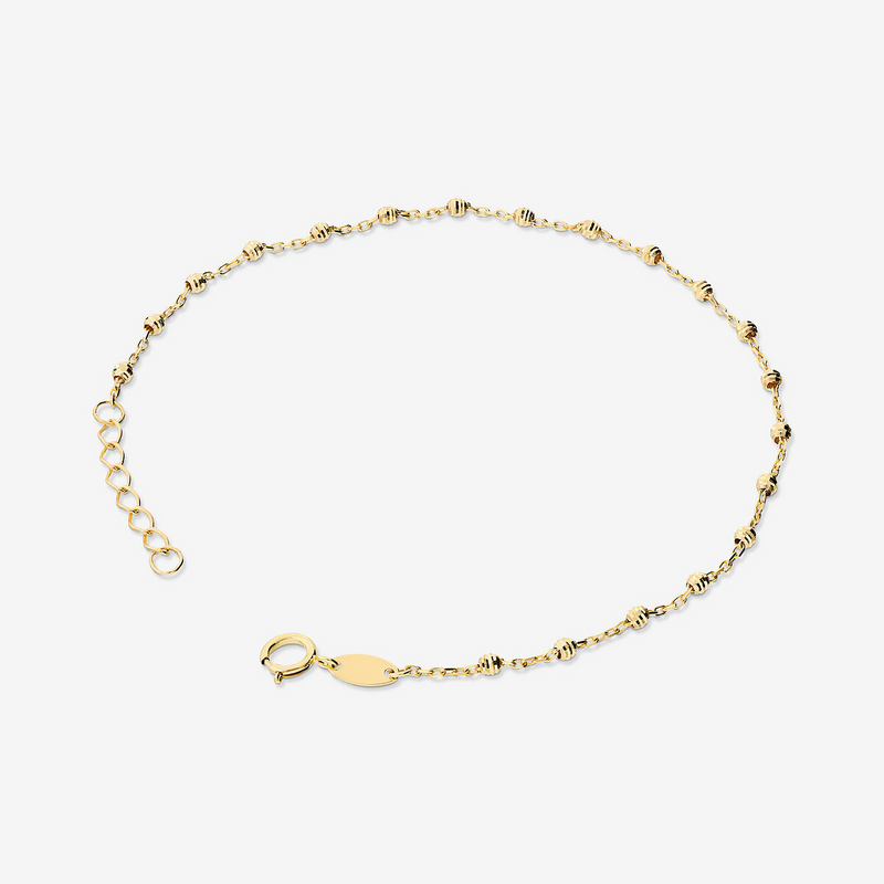 Bracciale Maglia Brillantina in Oro 375 con Microbead Diamantate