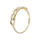 Curb Bicolor Ring 9 Carat Gold