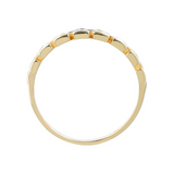 Ring mit zweifarbigen rechteckigen Elementen aus 9 Karat Gold