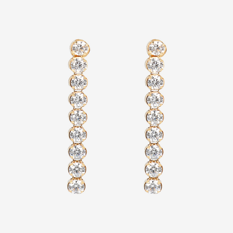 Tennis Wire Pendant Earrings with 9 Carat Gold Cubic Zirconia