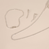 Tennis Wire Pendant Earrings with 9 Carat Gold Cubic Zirconia
