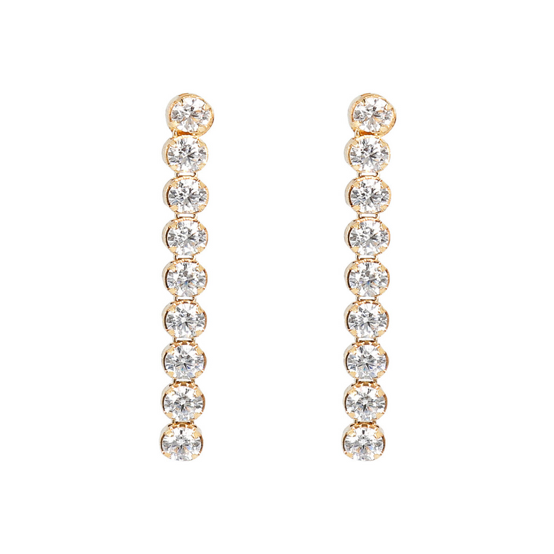 Tennis Wire Pendant Earrings with 9 Carat Gold Cubic Zirconia