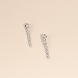 Tennis Wire Pendant Earrings with 9 Carat Gold Cubic Zirconia