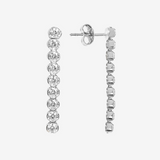 Tennis Wire Pendant Earrings with 9 Carat Gold Cubic Zirconia