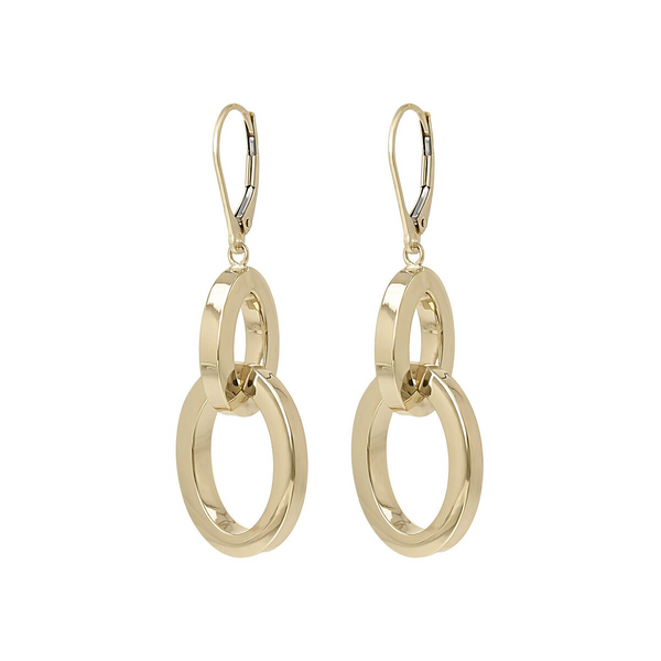 9Ct Gold Double Intertwined Rolo Pendant Earrings