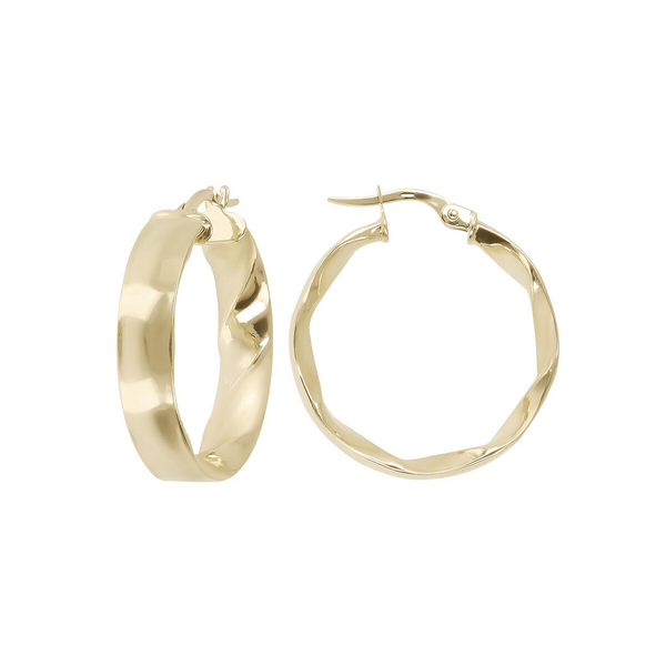 9 Carat Gold Irregular Surface Hoop Earrings