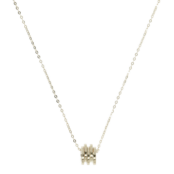 Forzatina Chain Necklace with 9 Carat Gold Rondelle Design Pendant