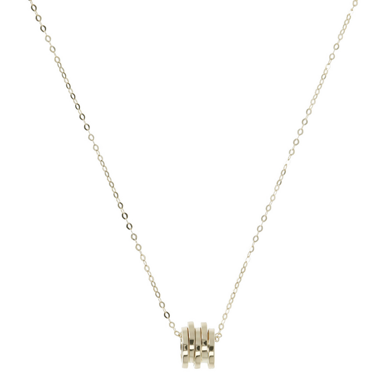 Forzatina-Halskette mit Anhänger im Rondelle-Design aus 9 Karat Gold