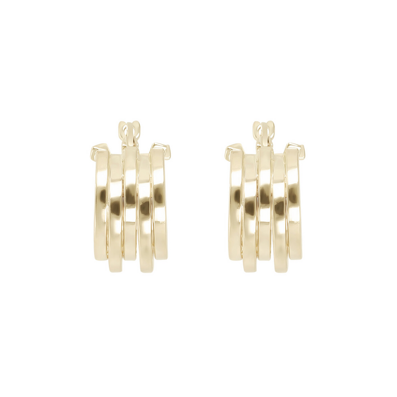 9 carat Gold Rondelle Design Hoop Earrings