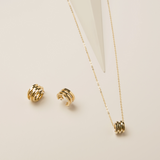 9 carat Gold Rondelle Design Hoop Earrings