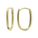 9 Carat Gold Oval Shape Hoop Earrings
