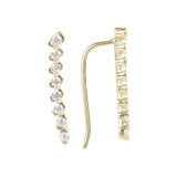 Wire Earrings with 9 Carat Gold Cubic Zirconia
