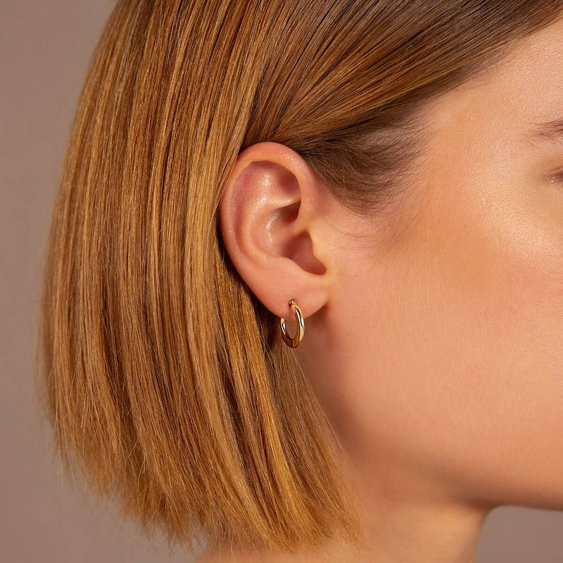 9 carat gold small hoop earrings outlet