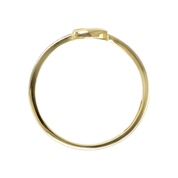 Zweifarbiger Ring aus 9 Karat Gold mit Zirkonia