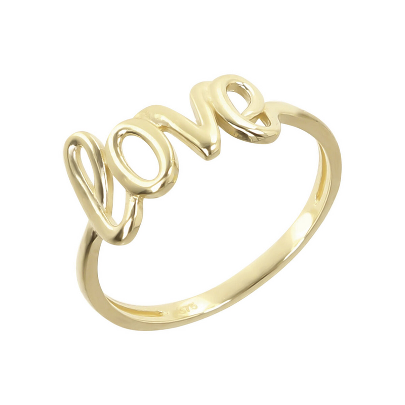 „Love“-Ring aus 9 Karat Gold