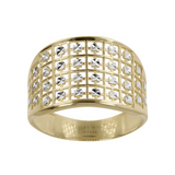 Chevalier Ring with Cubic Zirconia 9 Carat Gold