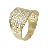 Chevalier Ring with Cubic Zirconia 9 Carat Gold
