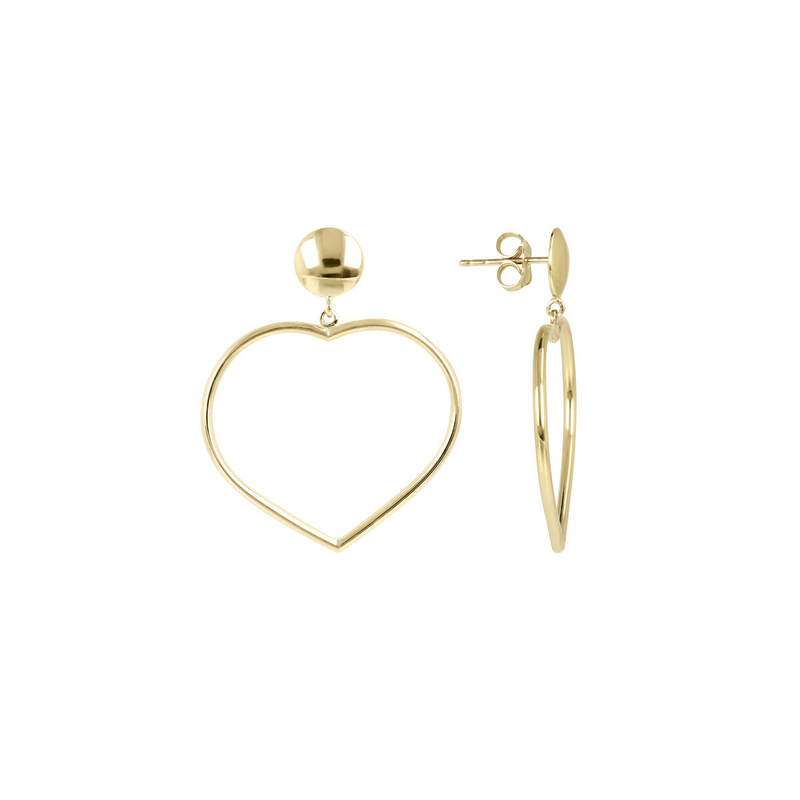 Ohrringe mit Herzanhänger aus 9 Karat Gold