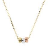 Forzatina Chain Necklace with 9Kt Gold Tricolor Rondelle Pendant