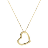 Rolo Chain Necklace With 9 Carat Gold Heart Pendant
