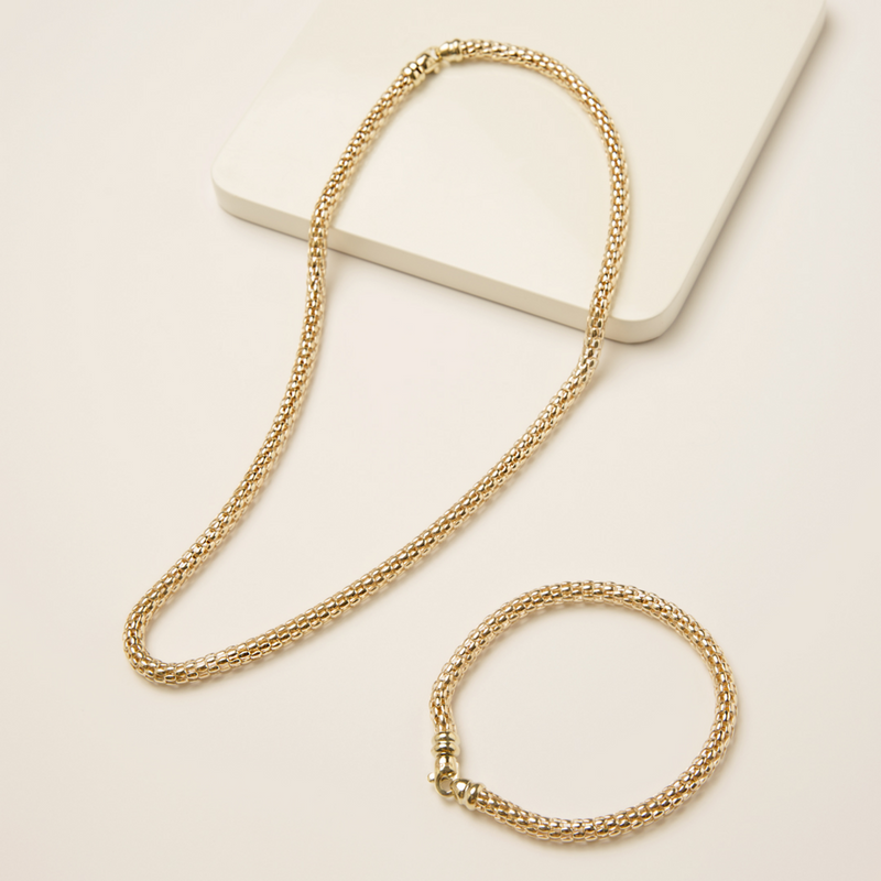 Bracelet chaîne coréenne en or 9 carats