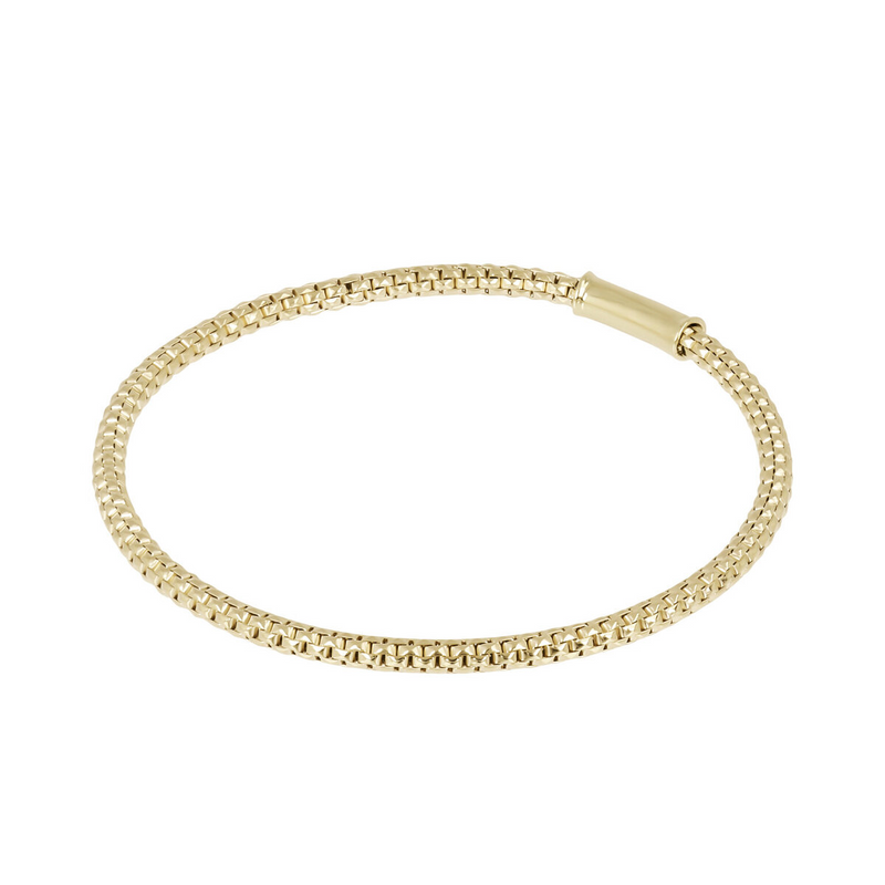 9 Carat Gold Popcorn Chain Elastic Bracelet
