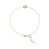 Bracelet chaîne Rolo avec élément ange émaillé en or 9 carats