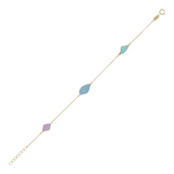 Forzatina Chain Bracelet with Pastel Geometric Elements in 9Ct Gold
