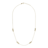 Forzatina Chain Necklace with Intertwined Ellipse Stations in 9 Carat Gold