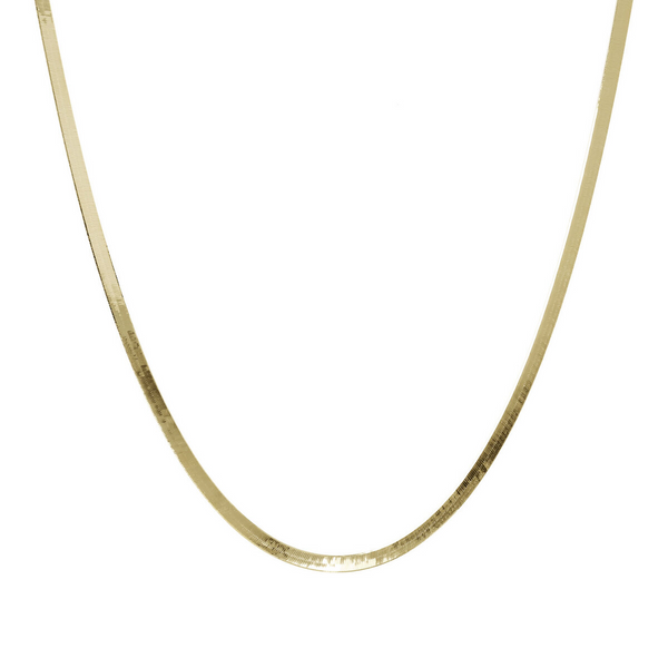 Flache Fischgräten-Halskette aus 9 Karat Gold