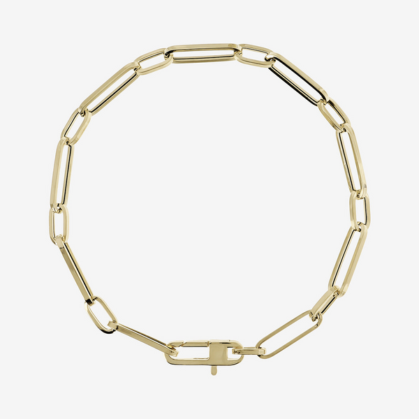 Paperclip Alternate Forzatina Chain Bracelet 9 Carat Gold