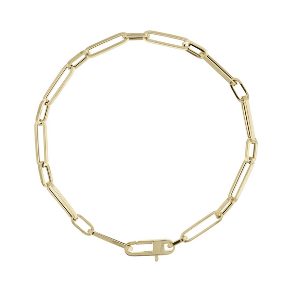 Paperclip Alternate Forzatina Chain Bracelet 9 Carat Gold