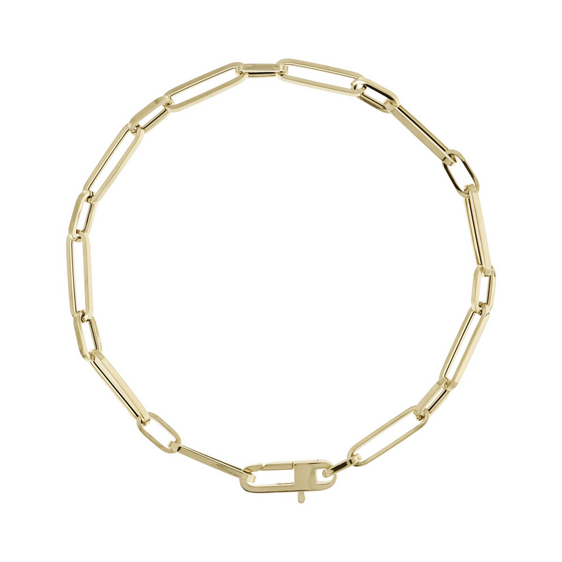 Paperclip Alternate Forzatina Chain Bracelet 9 Carat Gold
