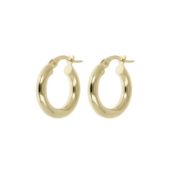 Small Domed Hoop Earrings 9 Carat Gold