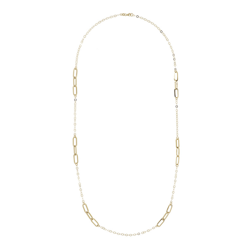 Rolo Chain Necklace and Thin Paperclip 9 Carat Gold