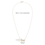 375 Gold Forzatina Chain Necklace with Love Italic Inscription