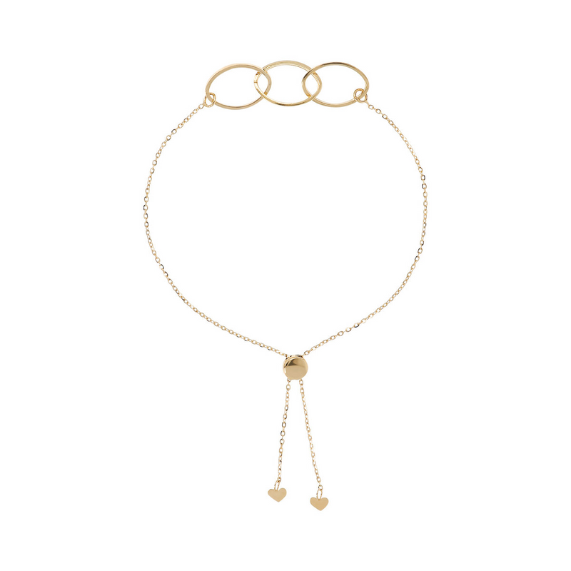 Bracelet chaîne Rolo avec éléments ovales en or 9 carats