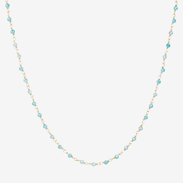 Rosary Necklace with 9 Carat Gold Tourmaline Stone