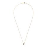 Forzatina Chain Necklace with Light Point Stone Baguette Shape 9 Carat Gold