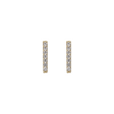 Bar Lobe Earrings with Cubic Zirconia 375 Gold