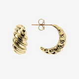 Boucles D'oreilles Lobe Texture Coquille Or 375