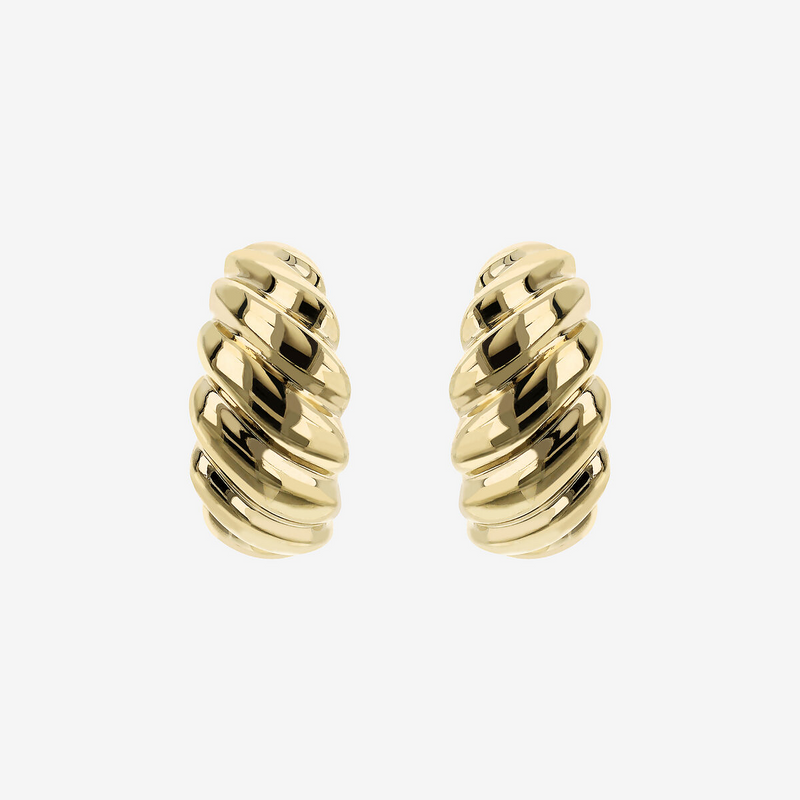 Boucles D'oreilles Lobe Texture Coquille Or 375