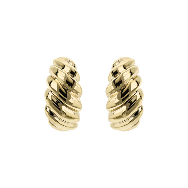 Shell Texture Lobe Earrings in 375 Gold